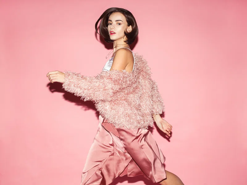 Woman wearing pink clothes