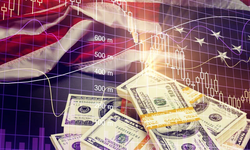 US flag and dollar bill