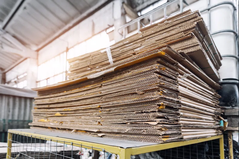 Cardboard boxes stacked