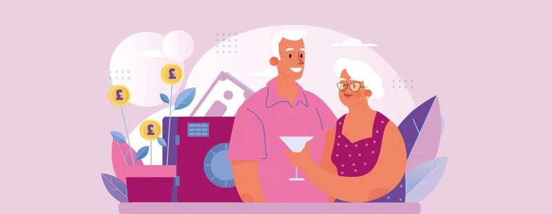 Illustration: couple enjoying their pension