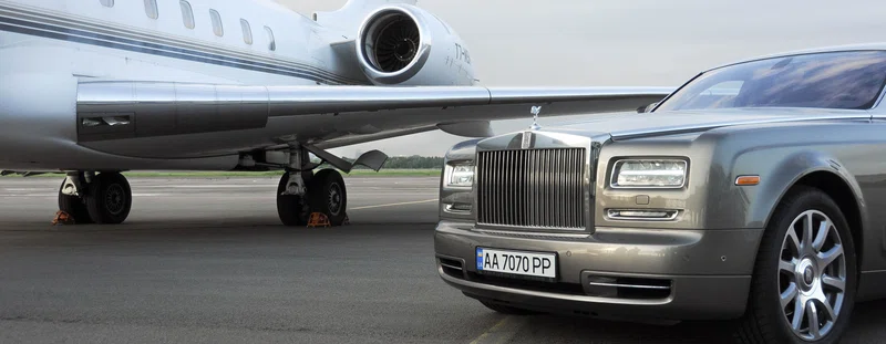 Plane and car
