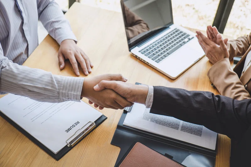 Handshake after job interview