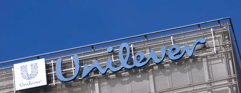 Unilever logo on top of building