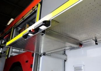 DBHAND locking handle kit being used in an emergency vehicle.