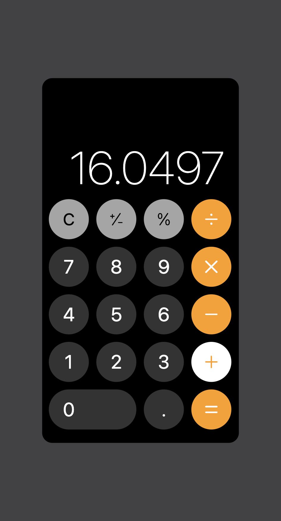WebAssembly iOS Calculator Screenshot
