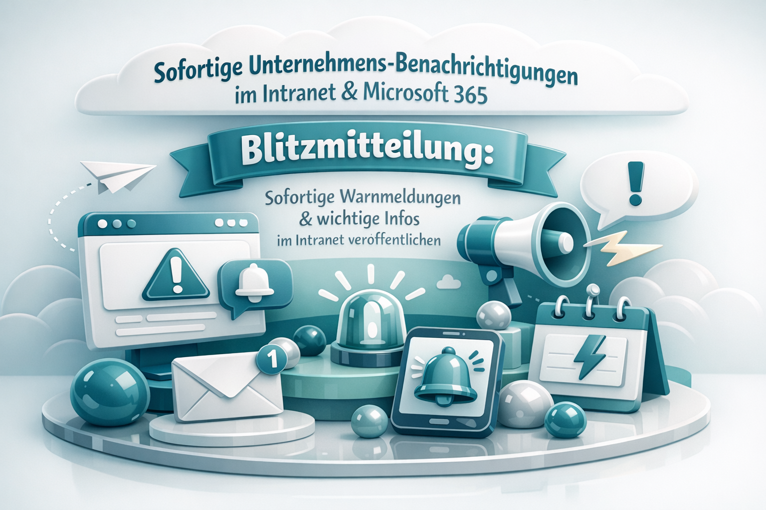 Sofortige Unternehmens‑Benachrichtigungen im Intranet & Microsoft 365. Blitzmitteilung: Sofortige Warnmeldungen & wichtige Infos im Intranet veröffentlichen.