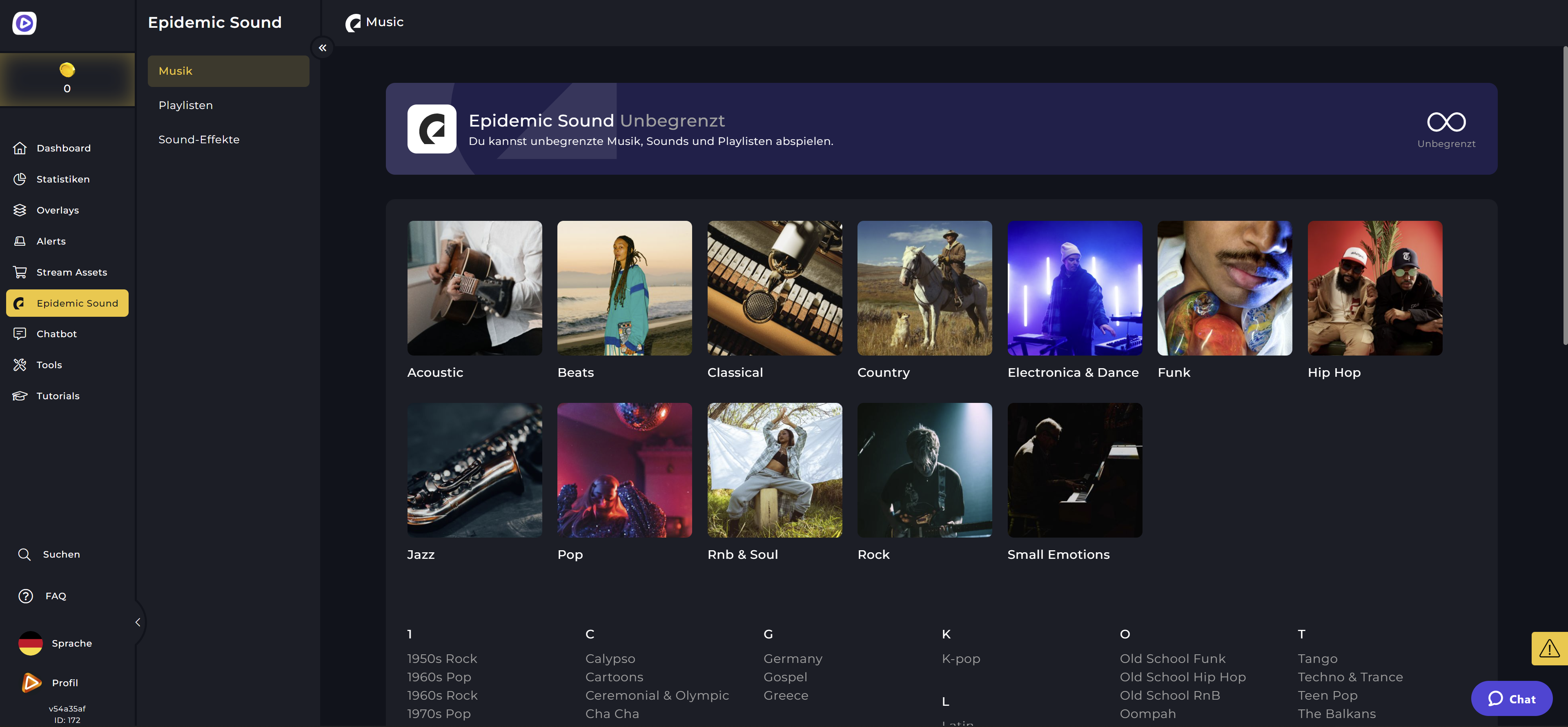 DE Dashboard & Homepage  - Epidemic Sound.png
