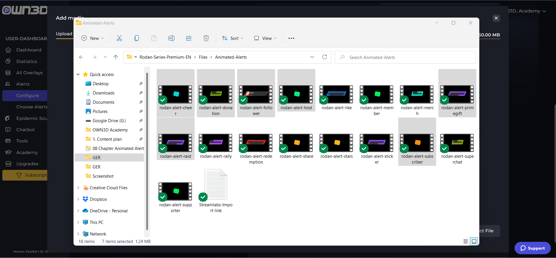 04.OWN3D-tv_OBS_ENG OWN3D Pro Alert Settings Follower Media Library choose.png