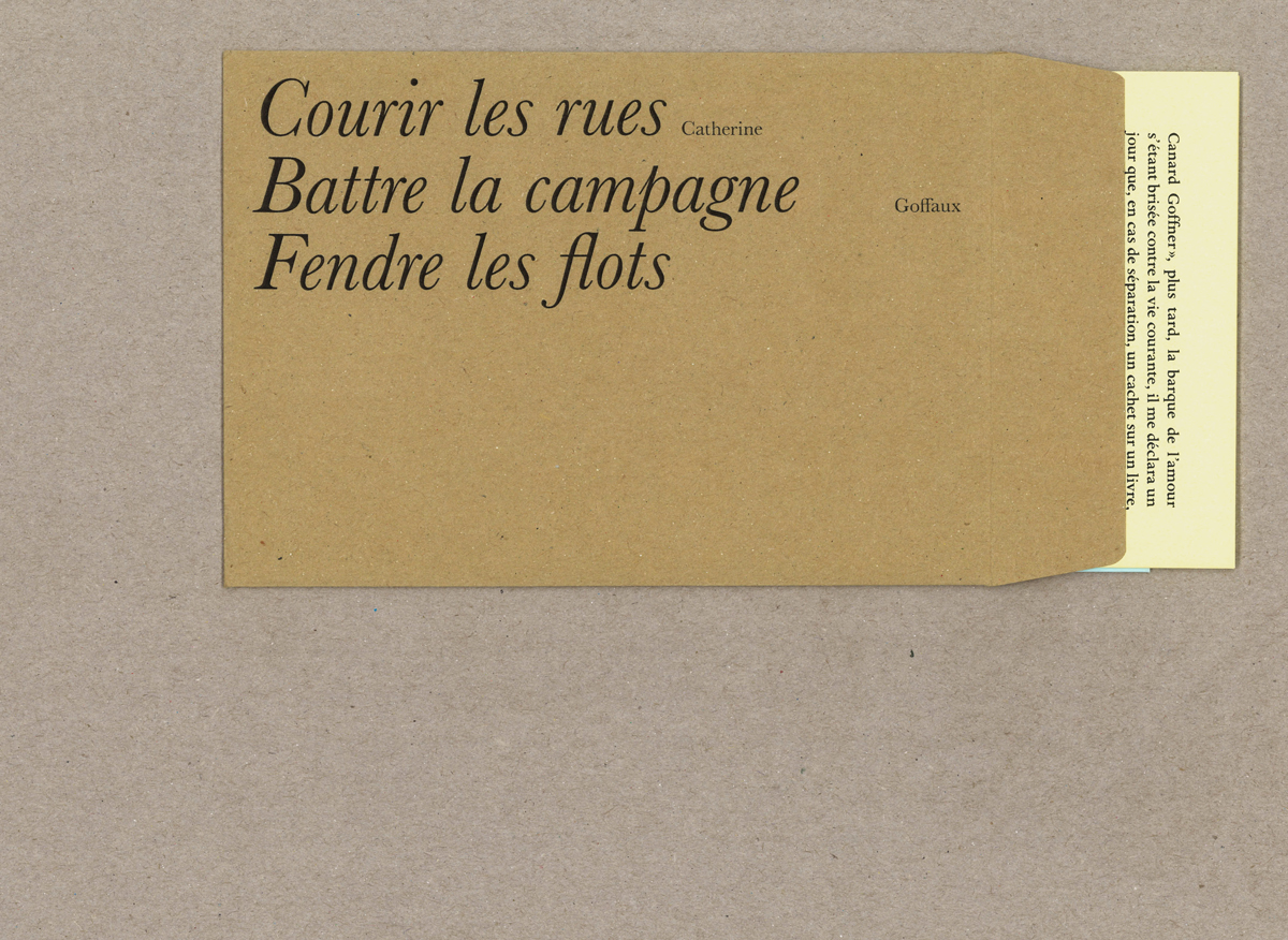 Courir les rue Battre la campagne Fendre les flots — Catherine Goffaux