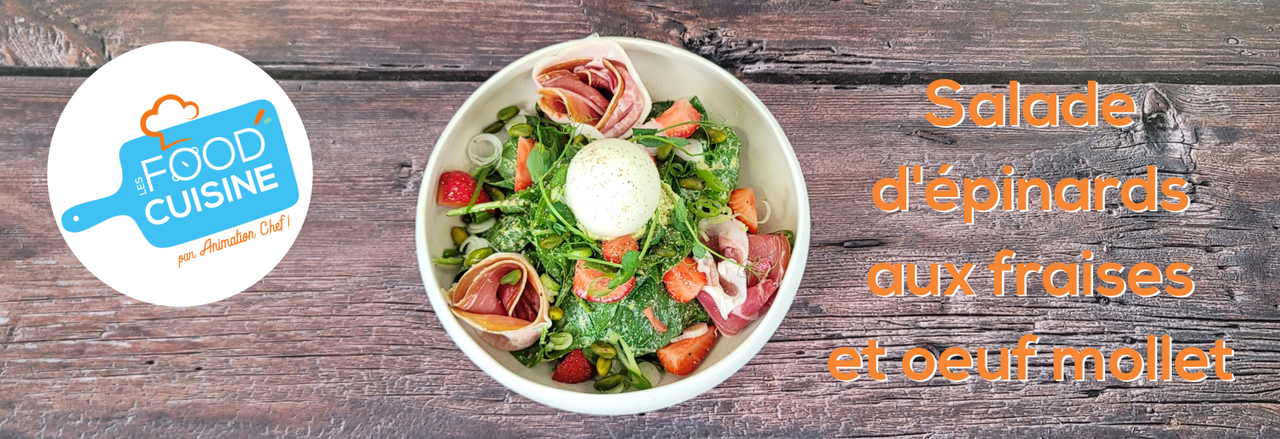 Salade d'épinards aux fraises et œuf mollet 🍓 