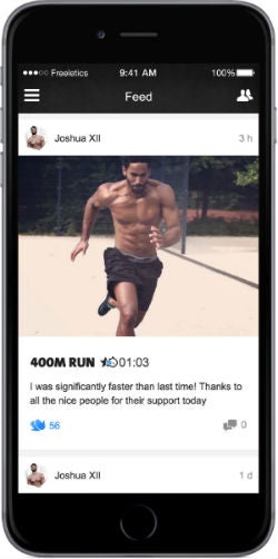 Der Newsfeed der Freeletics-App