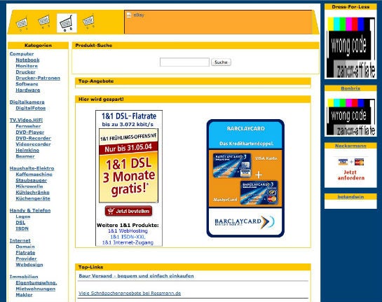 Auf Shopping-online-einkaufen.de sind im Code Werbemittel von <a href=