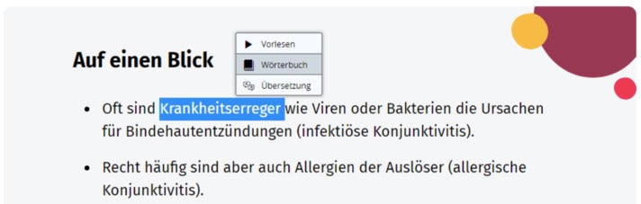 Barrierefreiheit auf gesund.bund.de