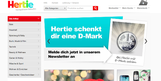 Hertie Webseite