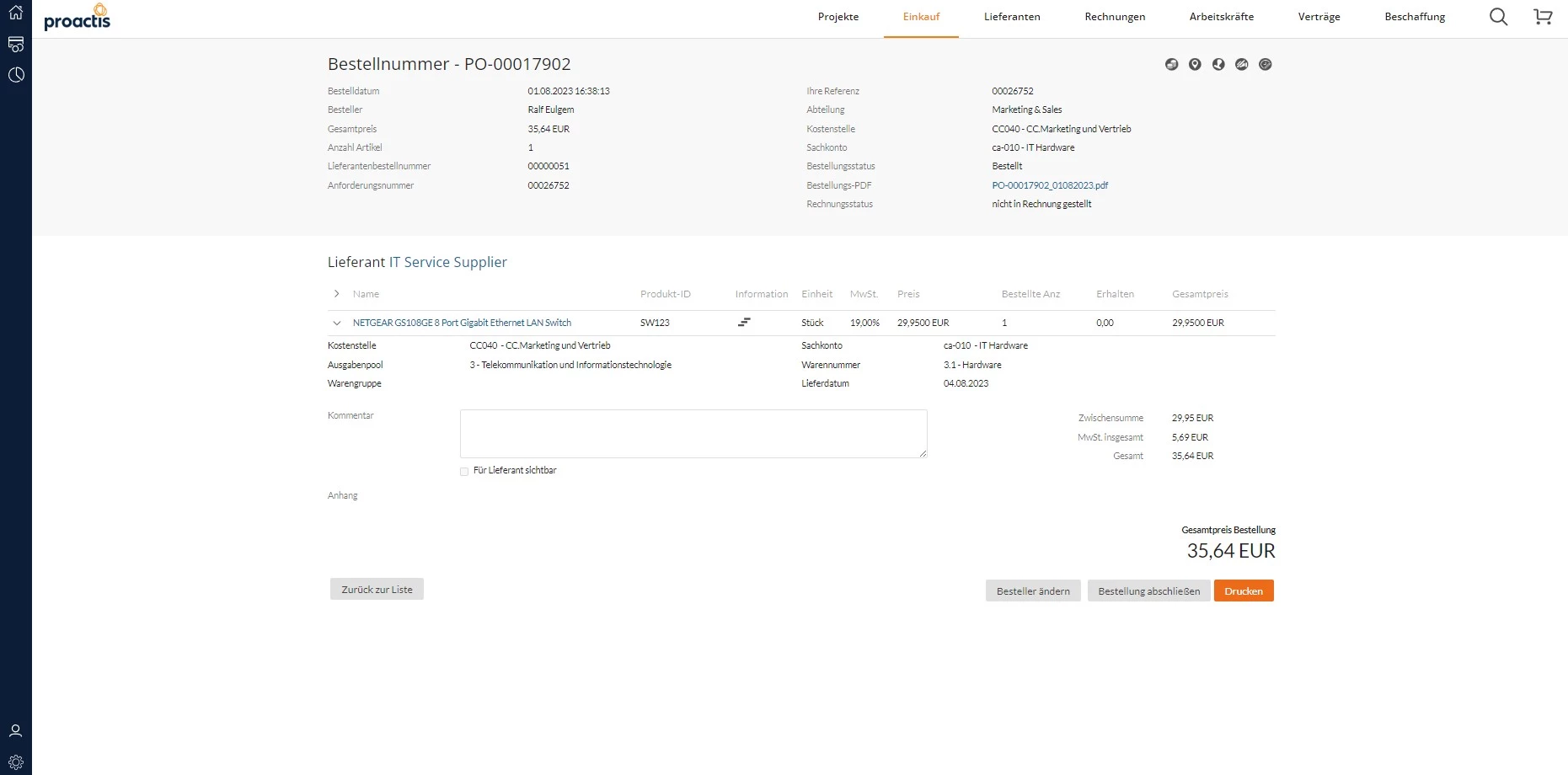 Proactis Screenshot