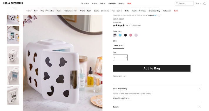 Urban Outfitters Beauty Fridge