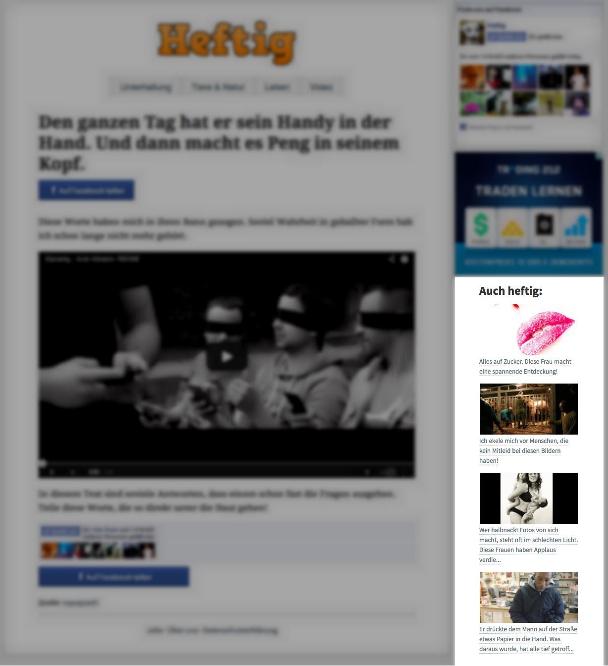 Empfohlene Artikel bei heftig.co (bearbeiteter Screenshot)