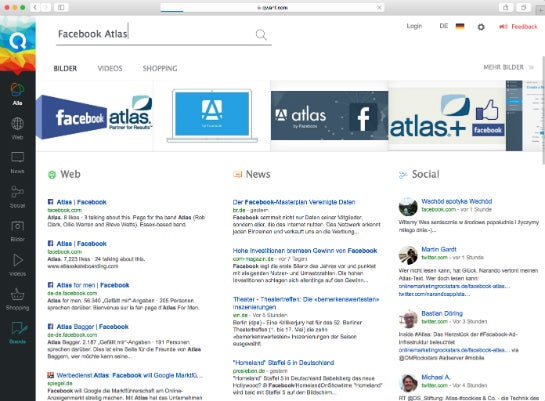 Beispielsuche Qwant (Foto: Online Marketing Rockstars)