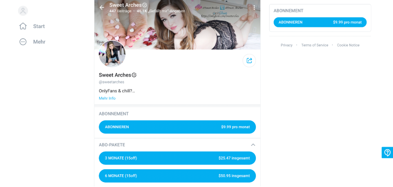 Sweet Arches auf Onlyfans