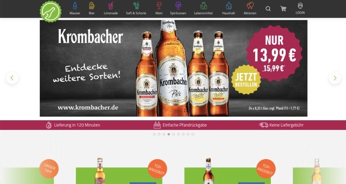 Webseite von Flaschenpost