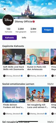 Disney bei Kahoot