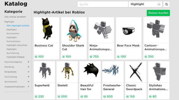 Roblox Katalog