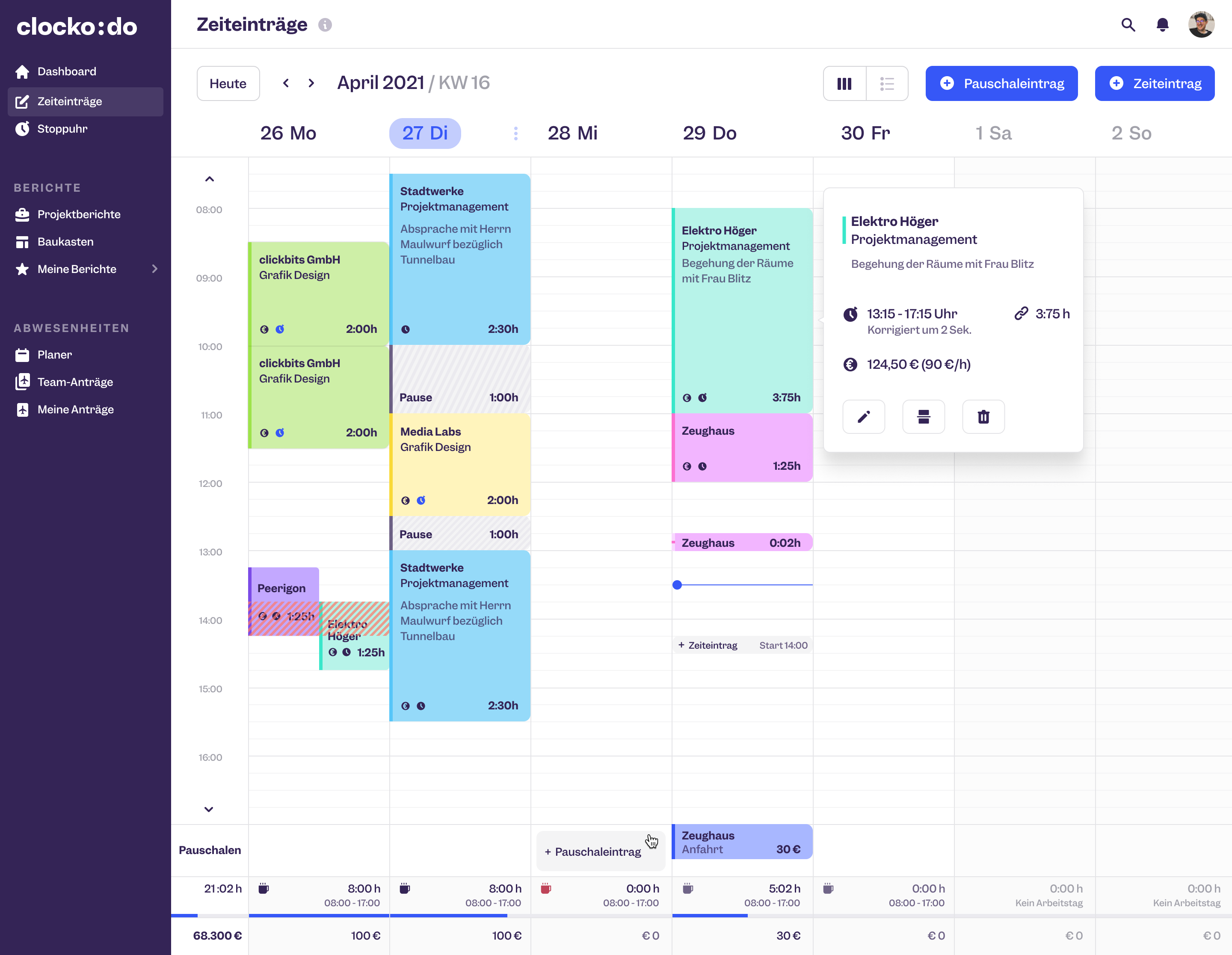 Clockodo Screenshot