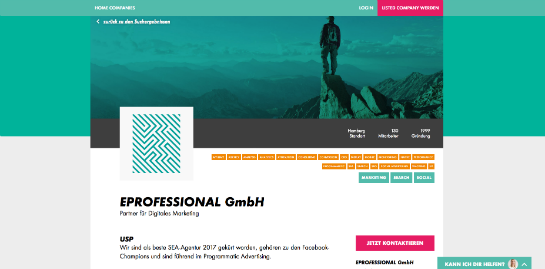 Detailseite bei "Listed Companies"