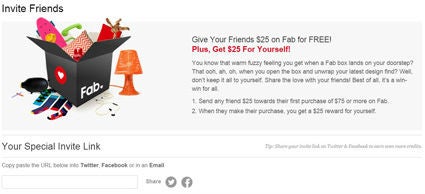 fab.com Referral Programm