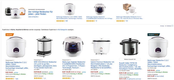 Reishunger Amazon