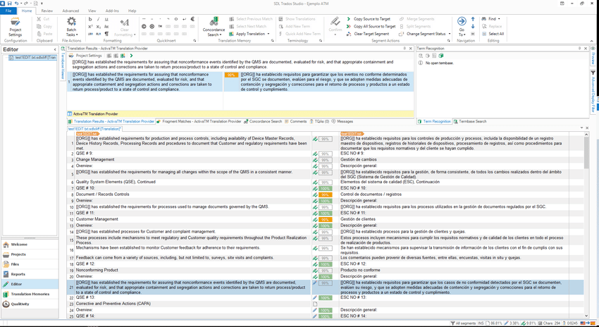 trados Screenshot
