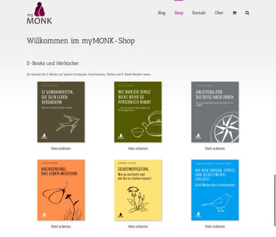 Der Shop-Bereich auf MyMonk Screenshot)