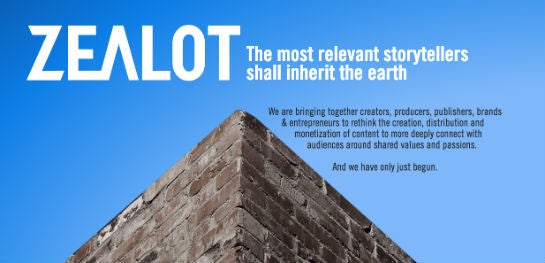 Screenshot der Homepage von Zealot Networks: "And we have only just begun."