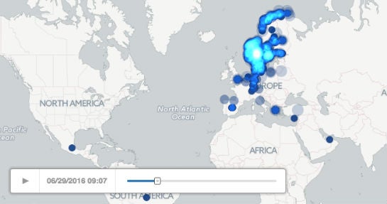 Aufrufe vom "Isländischen Namensgenerator" im Zeitraffer. (Quelle: Jarib.