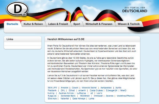 Screenshot: d.de