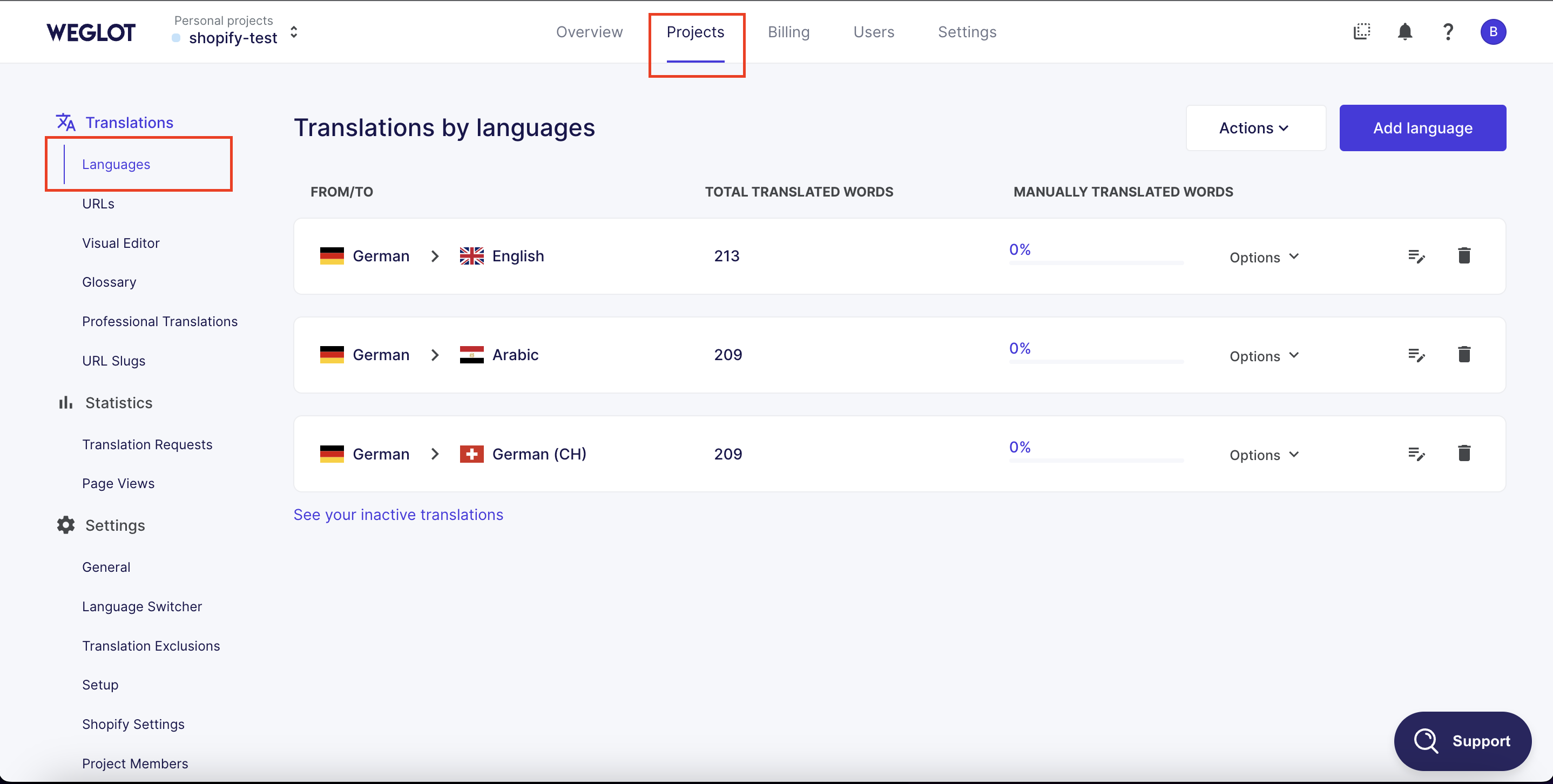 Weglot - Website translation solution Screenshot