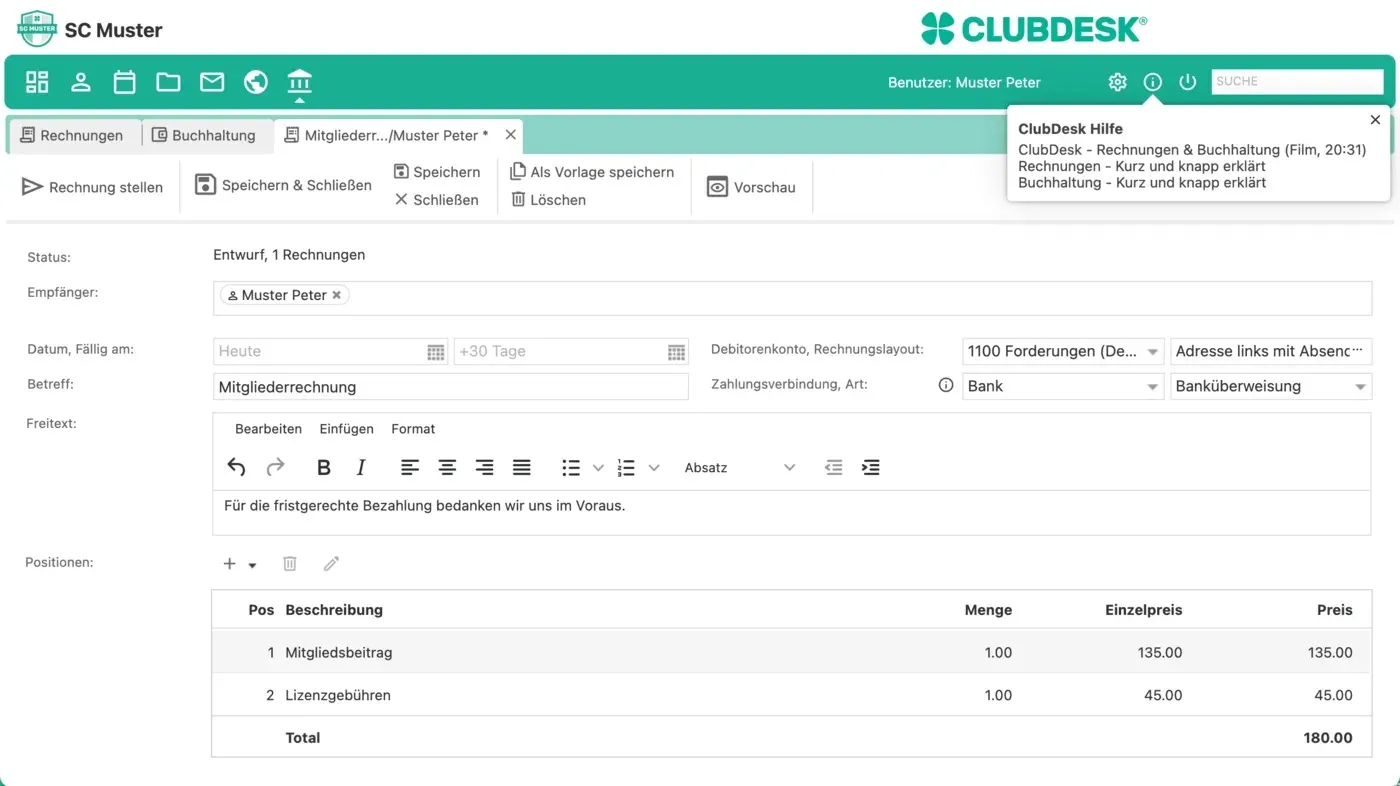 ClubDesk Screenshot