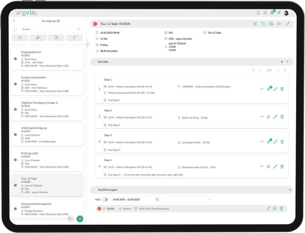 argvis; Maintenance Portal Screenshot