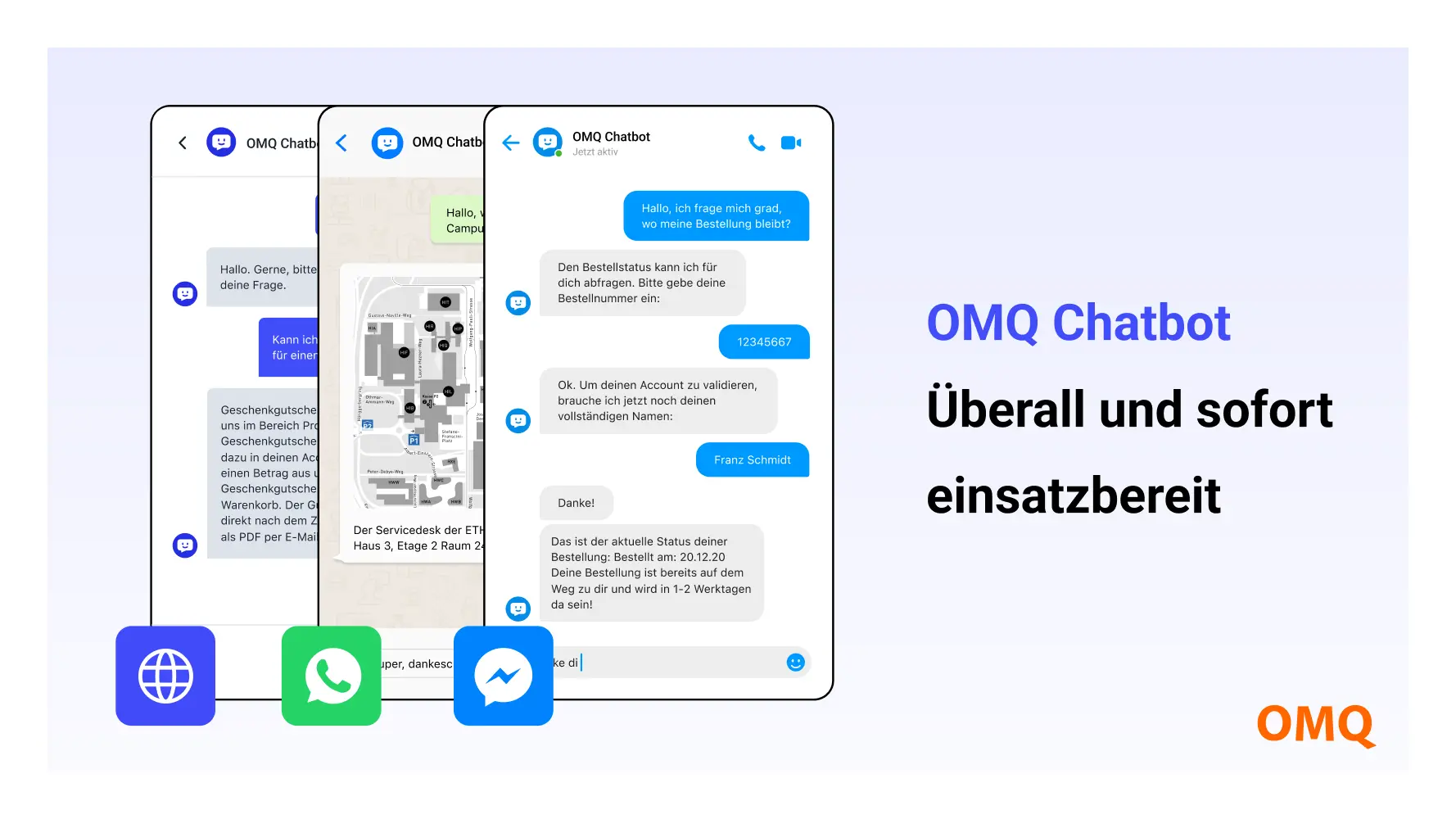 OMQ Chatbot & Kundenservice Software Screenshot