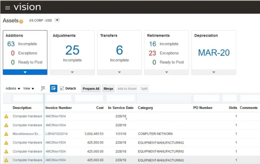 Oracle Fusion Cloud ERP Screenshot