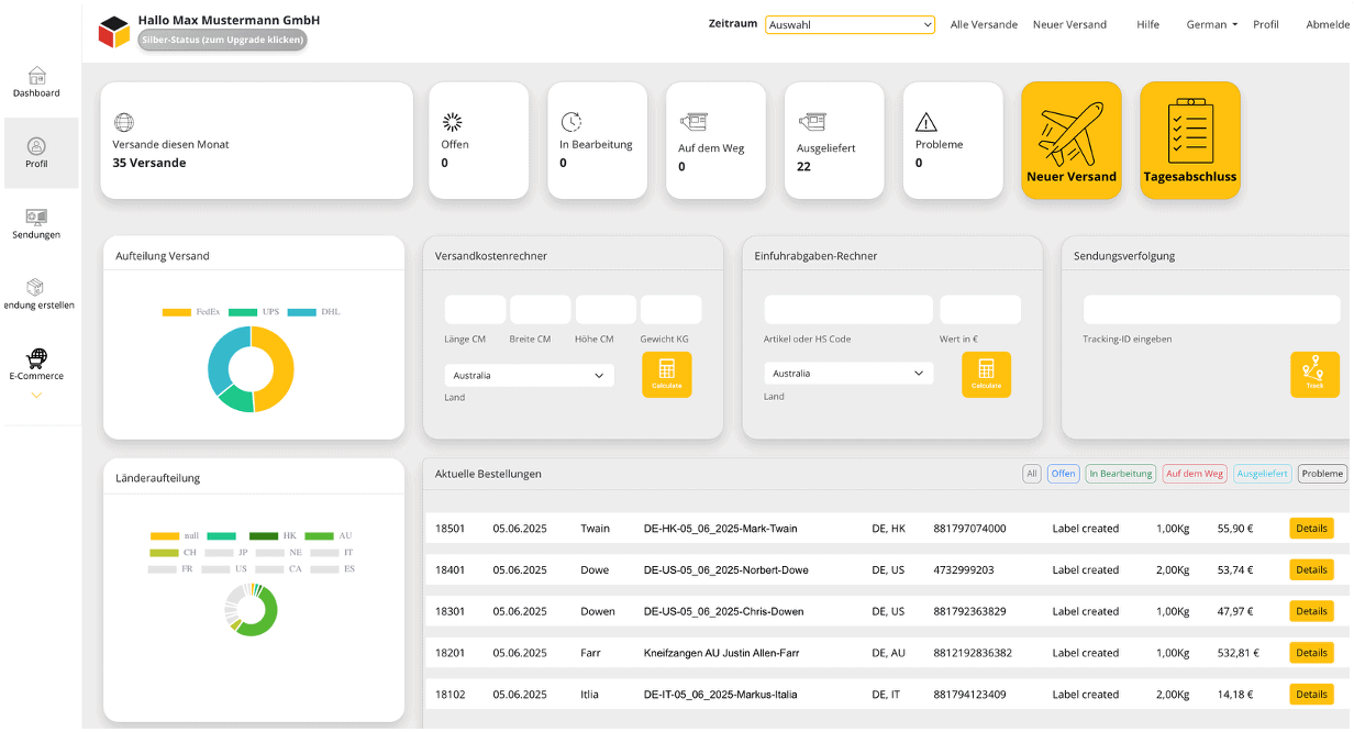 weltweitversenden/paket-international Screenshot
