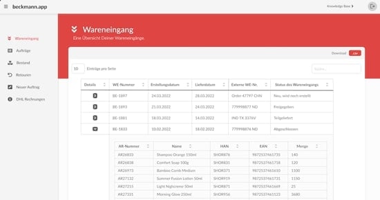 Beckmann Systemlogistik Screenshot