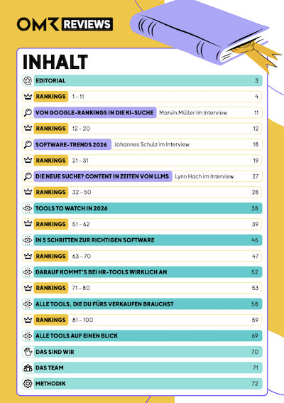 Screenshot aus dem Top 100 Ranking: Inhaltsverzeichnis