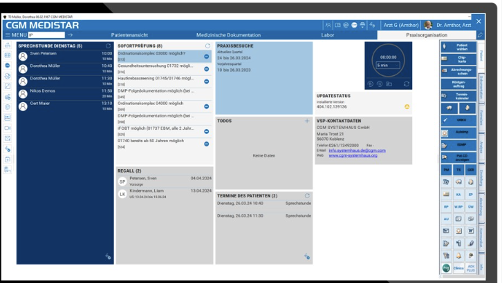 CGM MEDISTAR Screenshot