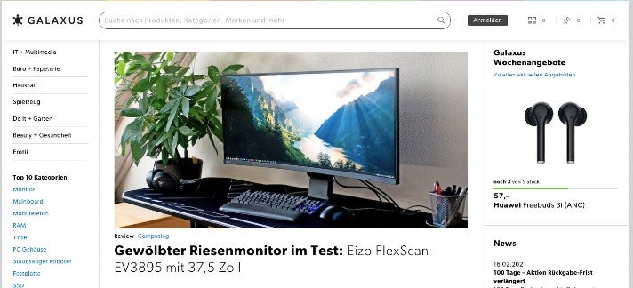 Der Online-Shop von Galaxus Deutschland