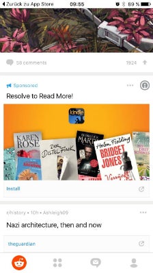 Ad in der Reddit-App