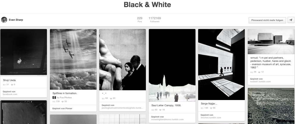 Screenshot von Pinterest / Pinnwand von Evan Sharp