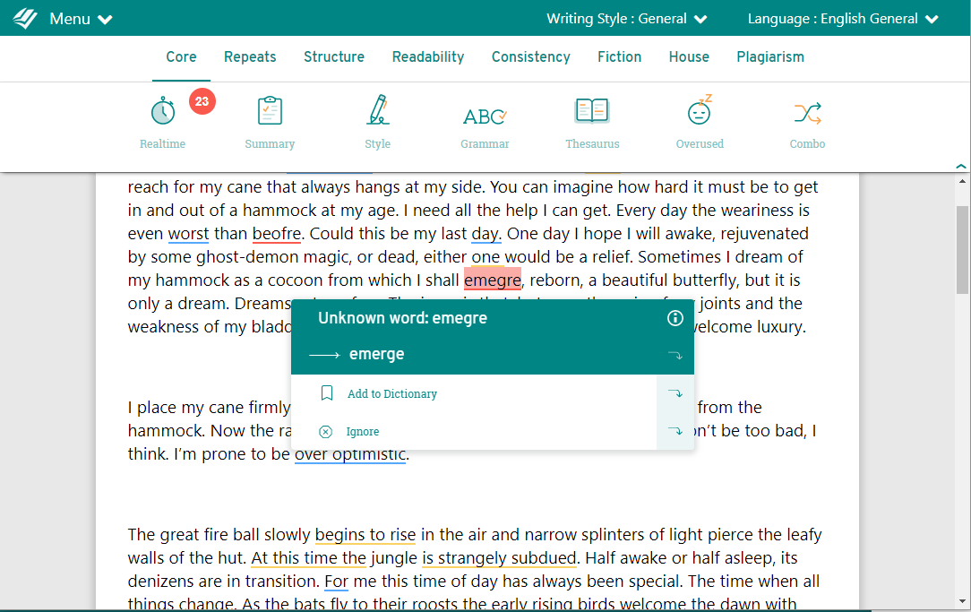 ProWritingAid Screenshot