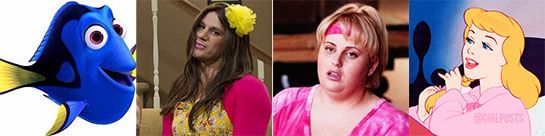 (Twitter-Profilbilder von Dory, Tweet Like A Girl, Fat Amy, Common White Girl)