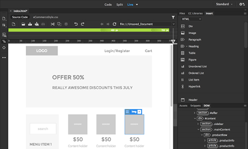 Adobe Dreamweaver Screenshot